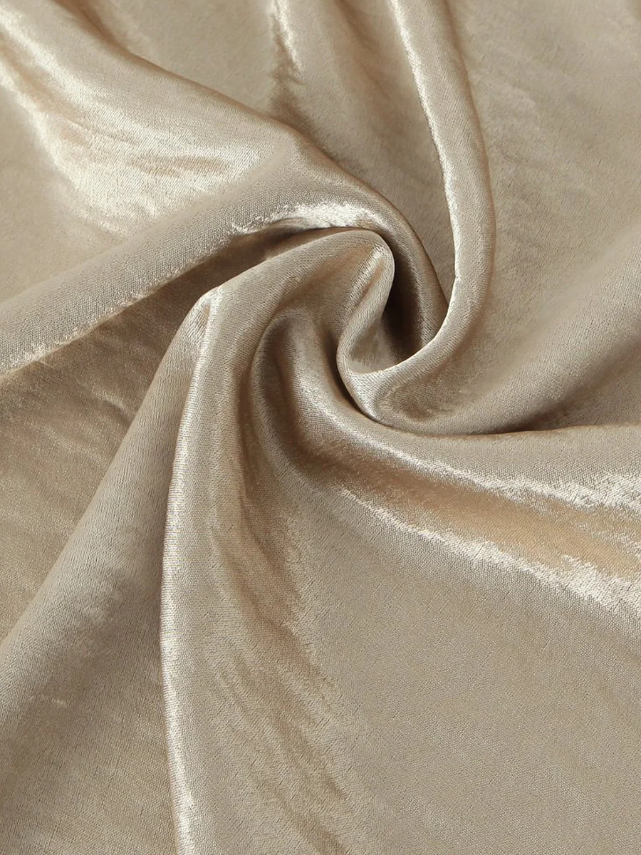 Women's Plus Size Champagne Satin V-Neck Bias-Cut Mermaid Dress Premium French Retro Sexy Spaghetti Strap Glossy Evening Gown