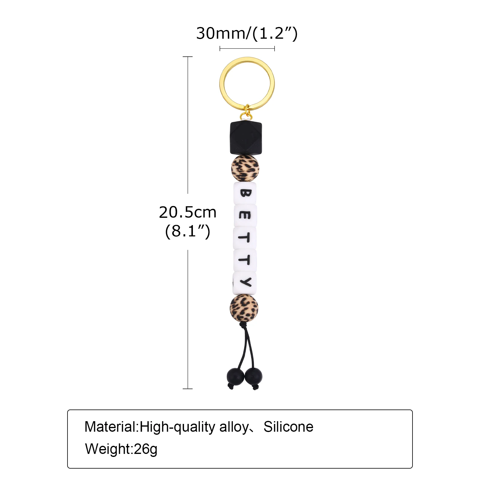 BAOSIWA Portachiavi Da Polso In Silicone Con Perline E Nappa In Pelle – Bracciale Portachiavi Per Donne