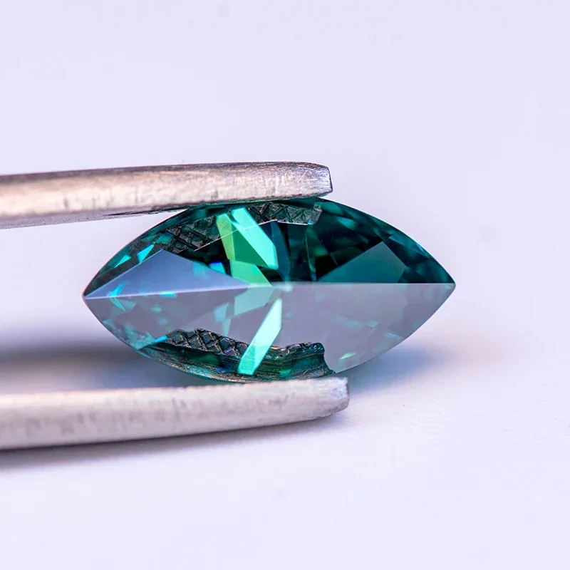 Moissanite Stone Primary Color Emerald Green Marquise Cut Gemstone Lab Created Diamond for Women Jewelry Making with GRA Report