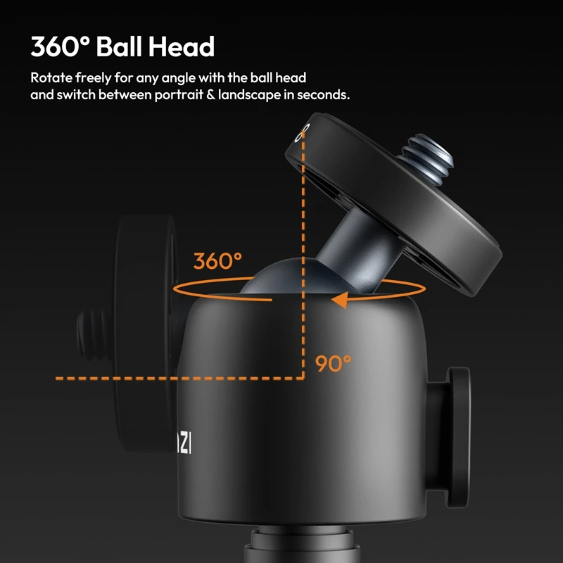 Ulanzi MT88 ClipMate Tripod 3-in-1 Versatility Backpack Clip Mode Selfie Stick Mode Extendable Tripod Mode with 360° Ball Head