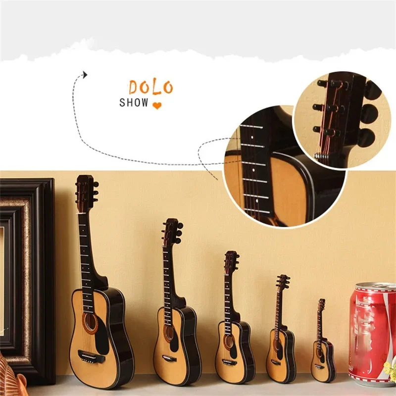 Acoustic Guitar Classical Guitar Mini Classical Guitar Model Wooden Miniature Musical Instrument Ornament Home Garage Kit Decoration Gift With Case Stand