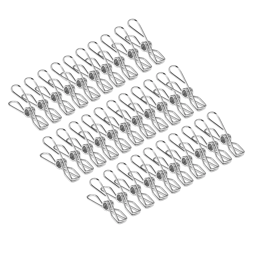 100pcsMultipurposeStainlessSteelLargeClipsClothesPinsPegs