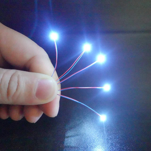 50pcs 3v Pre-wired #0402 Smd Leds,10 Colors Available,30cm Connection Wires,hobby Kit/railroad/railway/starship/gundam Lighting 4