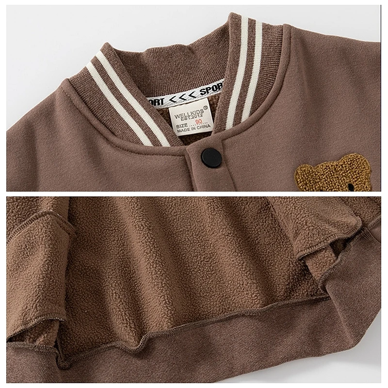 XUANMU Toddler Infant Baby Boys Girls Clothes Cute Fleece Winter Warm Baby Jacket Casual Baseball Uniform Outerwear Kids Coat XB114_viptrois.com