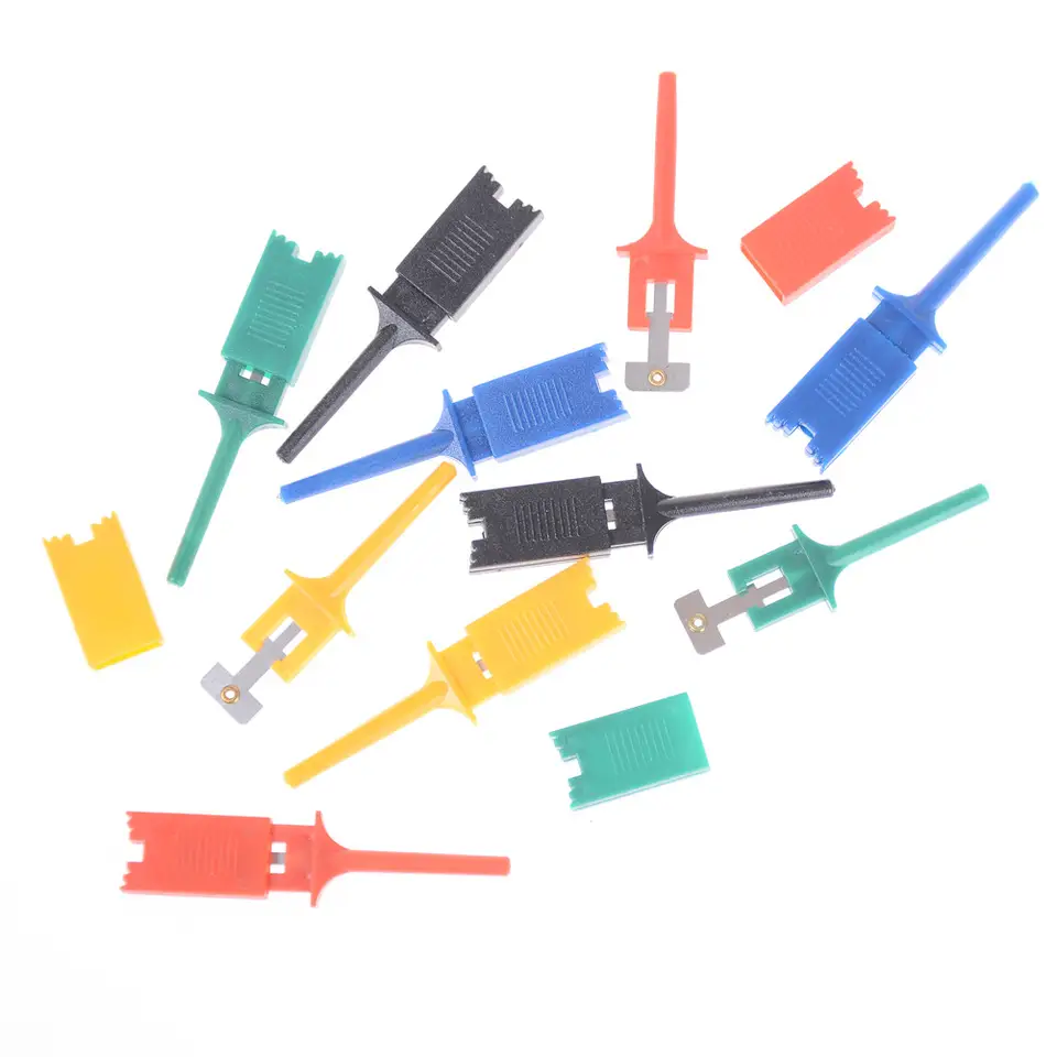 10Pcs Multimeter SMD IC SOIC Mini Test Clip Hook Grabbers Probe Jumper 5 Color 0 0 0 0 0 image 2