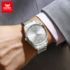 OPK 6038 Men's Watch Silver Stainless steel Deep Waterproof Calendar Man Hand Clock 3