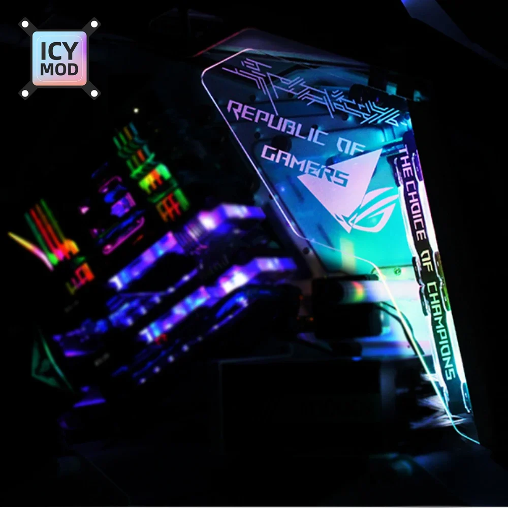Transparente Chassis Plate Tampa Lateral para Cougar Gabinete Case pc Aura Sync Rog Faça Você Mesmo Refit Painel Console Mod Personalizado - Imagem 3