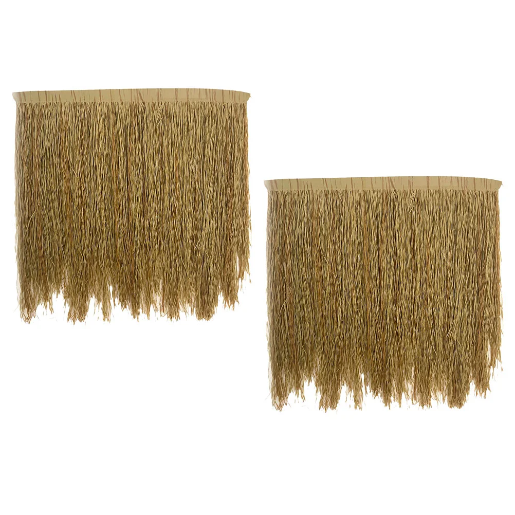2 Pcs fake straw roof outdoor decor thatch landscaping bamboo shades for patio simulation ornament home