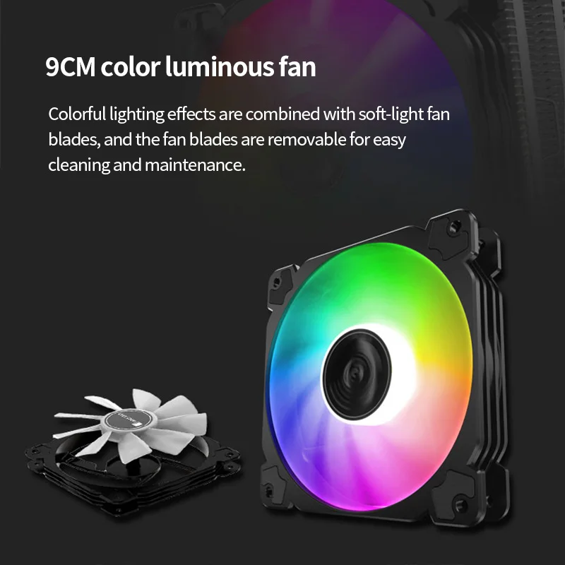 Jonsbo CR1200 CPU Cooler 2 Heat Pipe Tower RGB Colorful Light Effect 9cm Fan Intel 1151 1700 AMD AM4 Optional LGA2011 Buckle