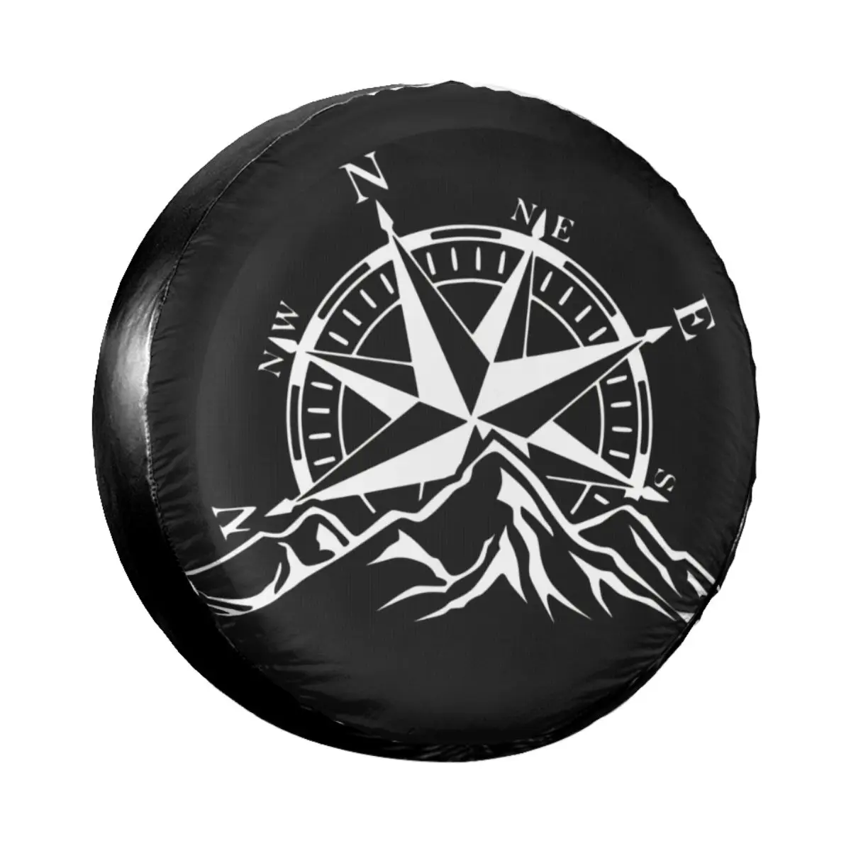 Compass With World Map Spare Wheel Tire Cover for Suzuki Mitsubish Cardinal Points Of Earth Vehicle Accessories 14" 15" 16" 17" car shade cover Car Covers