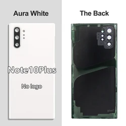 Enhanced Rear Glass Back Cover with Adhesive & Camera Lens - Compatible with Select Samsung Devices (Note10Plus White)