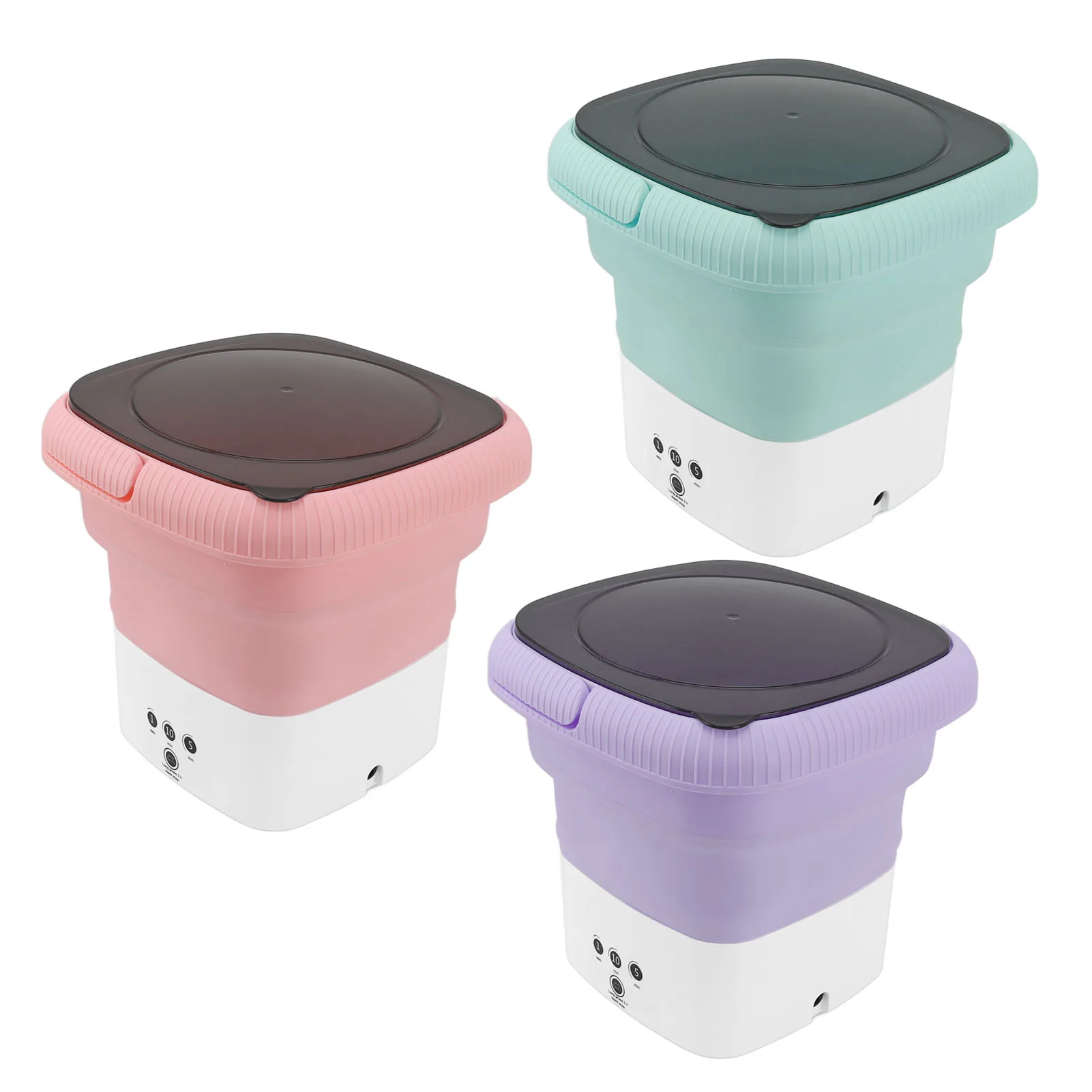 Mini Bucket Washer Portable Washing Machine High Power Turbine Technology US Plug 120 To 240V Adjustable Timer for Apartment