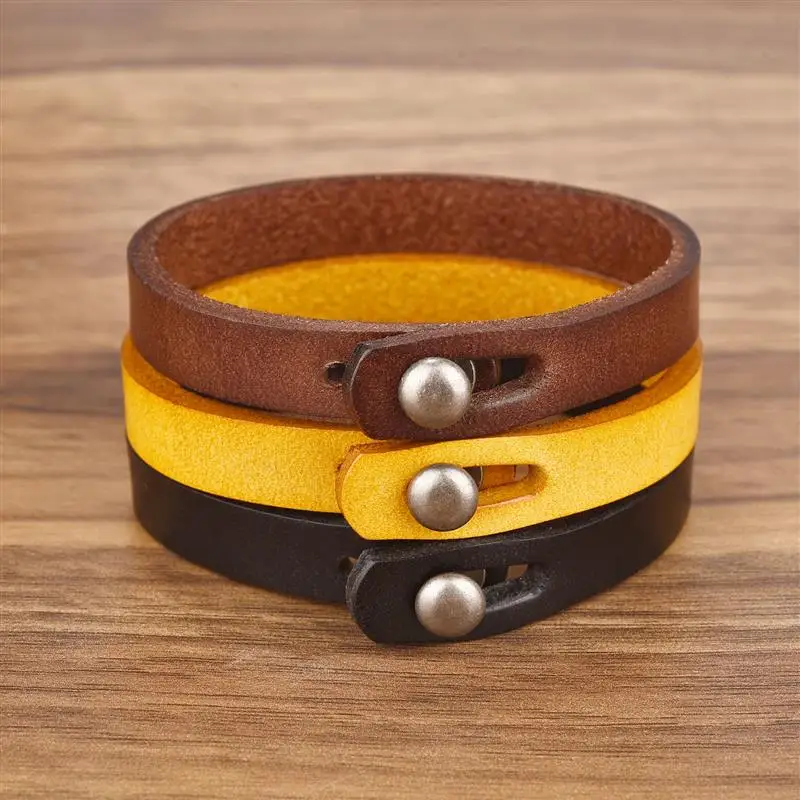 Genuine Leather Wrap Cord Cuff Bracelet For Hand Wrist Wristband Men Woman Punk Bangle Couple Jewelry Gift leather bracelet
