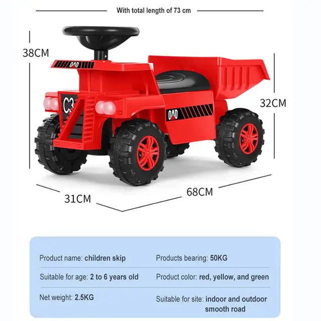 Kids'S Ride-On Toys Children'S Beach Toy Car Construction Vehicle Bulldozer Excavator Model Tricycle Scooter Sliding Walker Gift 6