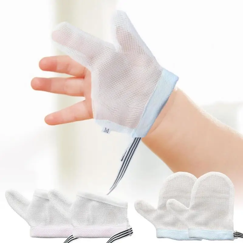 Newborn Gloves Thumb Protector Baby Mesh Gloves Baby Mittens Protective Gloves Children's Mittens Baby Hand Mittens Nail Biting 3