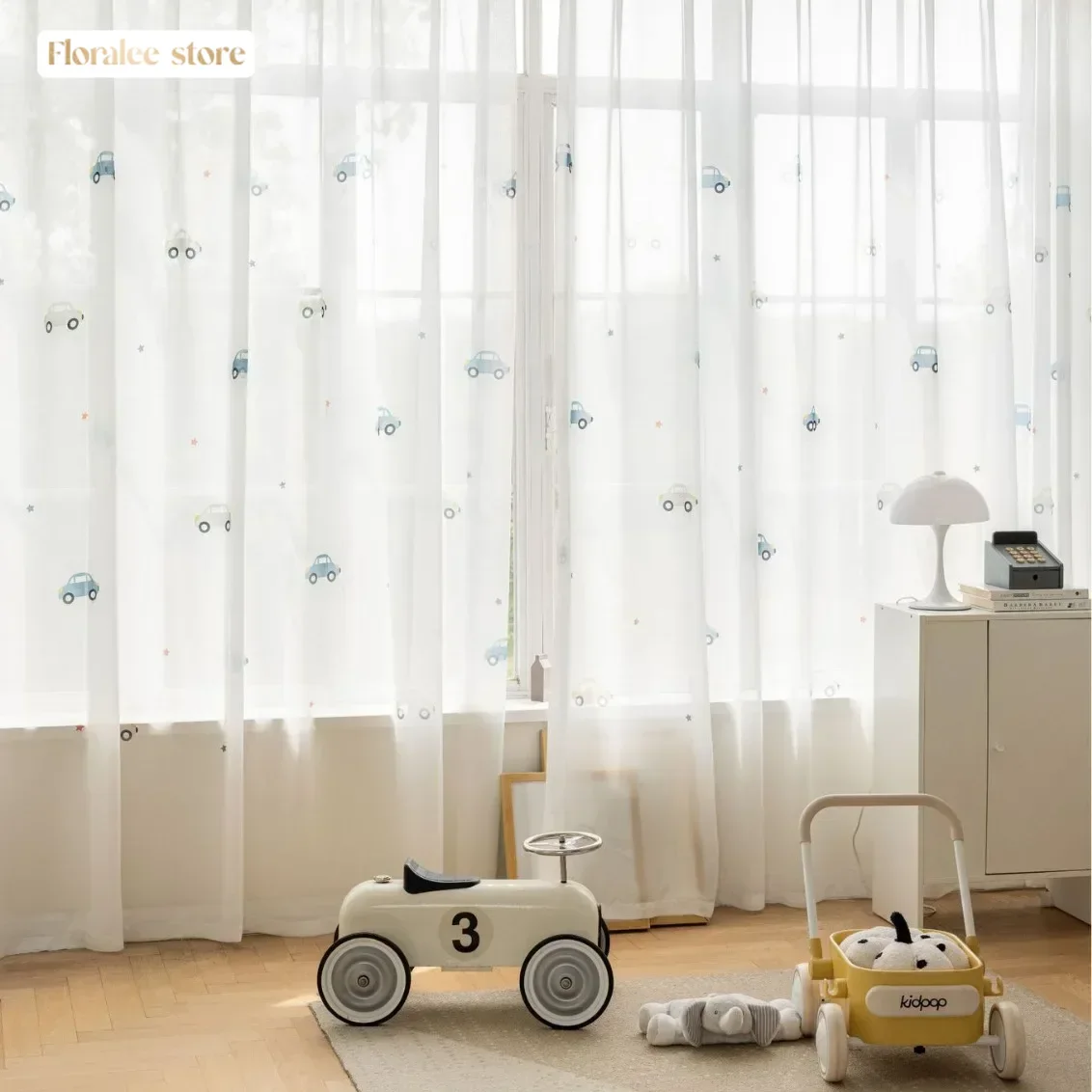 Ins Style Children's Room  Cartoon Curtains Car Bedroom Safe Curtains Blackout Curtains for Living Dining Room Bedroom Home 6