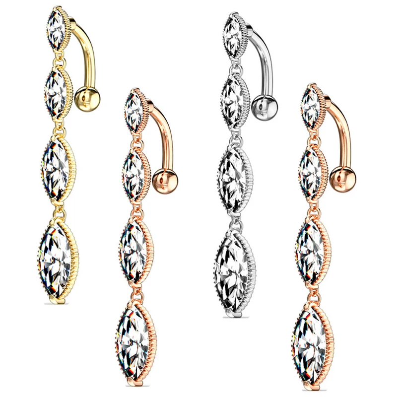 

Cute Dangle Belly Ring Pack 14G Navel Piercing Bulk Sexy Belly Ring Set Belly Button Ring Lot Pircing Ombligo Jewelry 3 colors