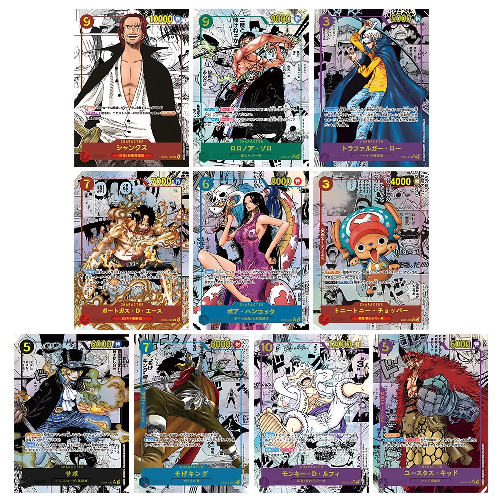 

11PC Anime One Piece DIY ACG Collectible Cards Christmas Birthday Present Boa Hancock Tony Chopper English Edition Boys Game Toy