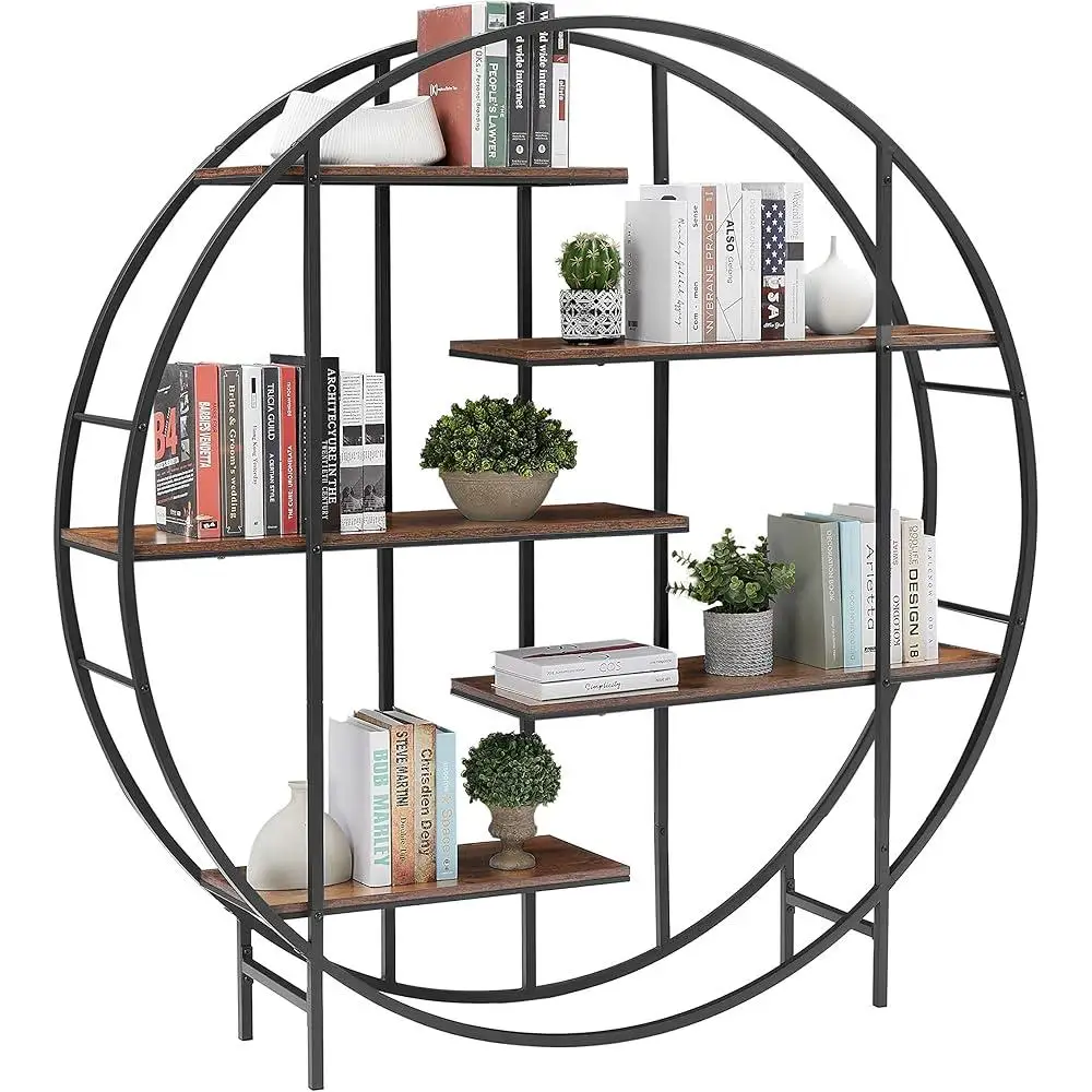 5-Tier Metal Plant Stand Vintage Industrial Bookshelf Storage Rack Indoor Display Organizer Living Room Garden Balcony 2
