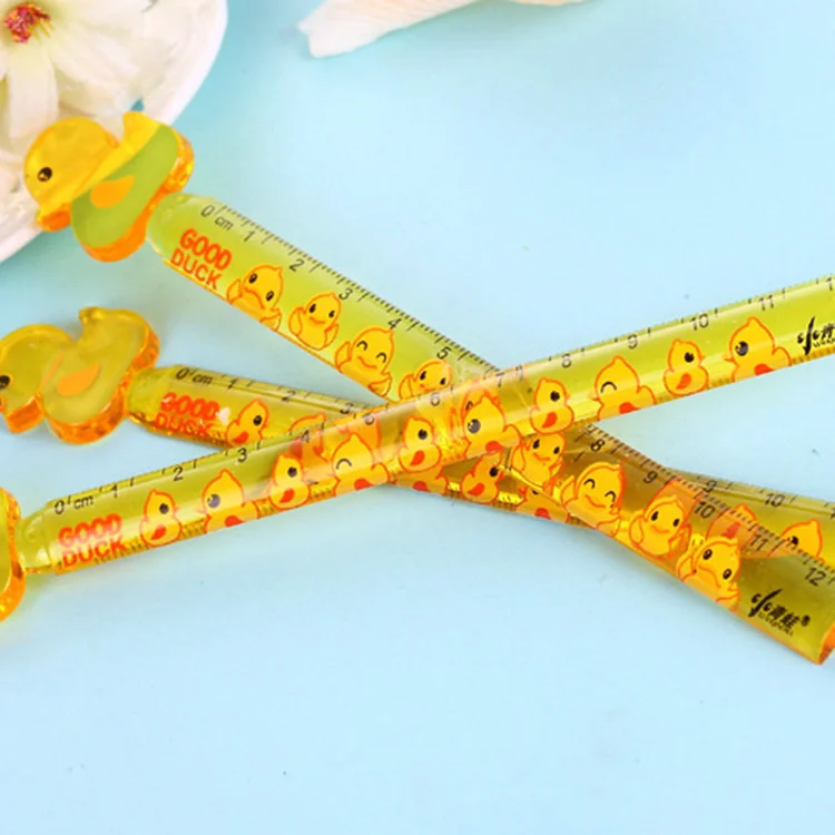 1 PCS Cute Duck Straight Ruler Kawaii Tools Stationery Cartoon Drawing Gift Office School Measuring