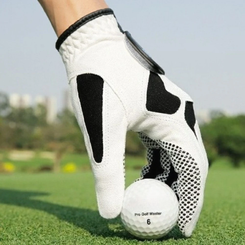 Golf High Elastic Magic Gloves Non slip Breathable Super Fiber Cloth Gloves for Men's Single Left Hand Blue Grey White