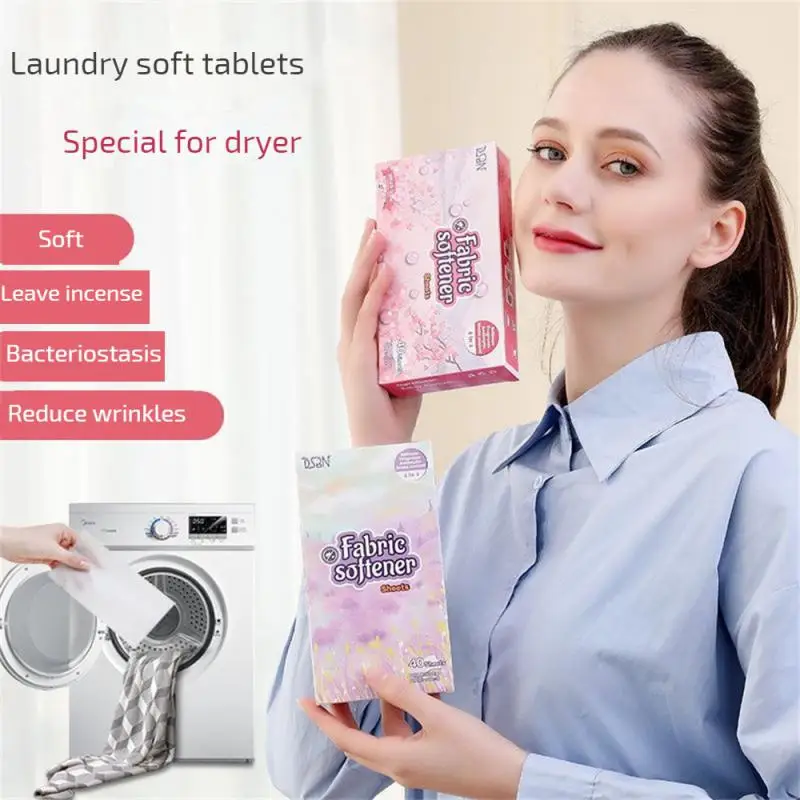 4 In 1 Fabric Softener Sheets Tumble Dryer Sheet Wrinkle Static Remover Clothes Protection Laundry Partner Home Supplies