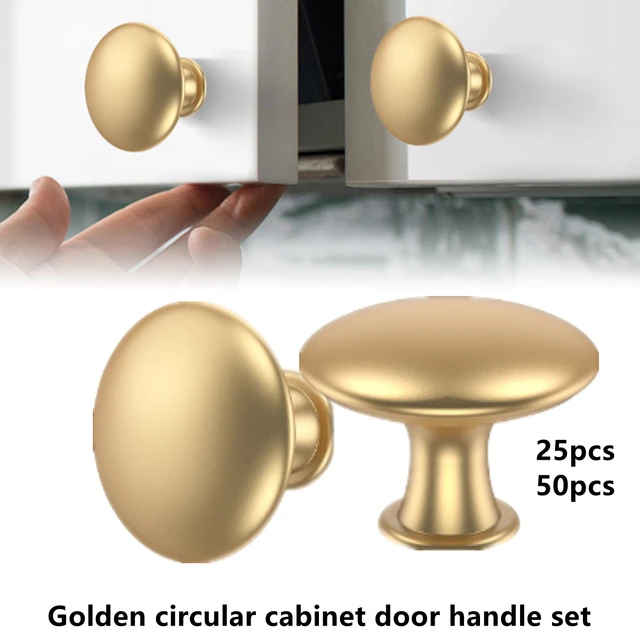 มือจับประตูทรงกลม 25/50 ชิ้น มือจับตู้ลิ้นชัก ห้องครัว ห้องน้ำ เฟอร์นิเจอร์ทันสมัย พร้อมสกรู อุปกรณ์ฮาร์ดแวร์ 1