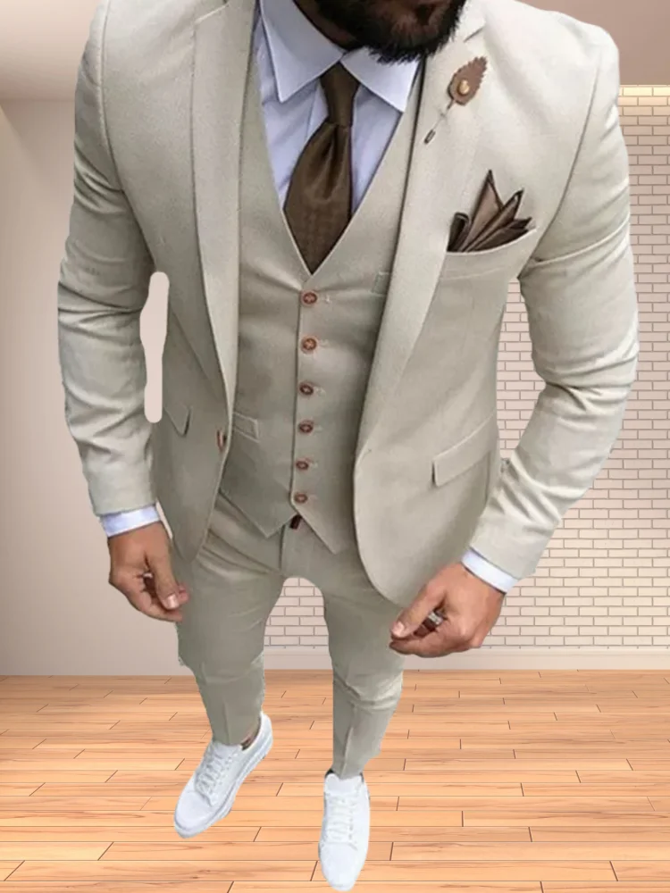 Latest Coat Pant Designs Men Suit Prom Tuxedo Slim Fit 3 Piece Groom Wedding Suits For Men Blazer Terno Masuclino