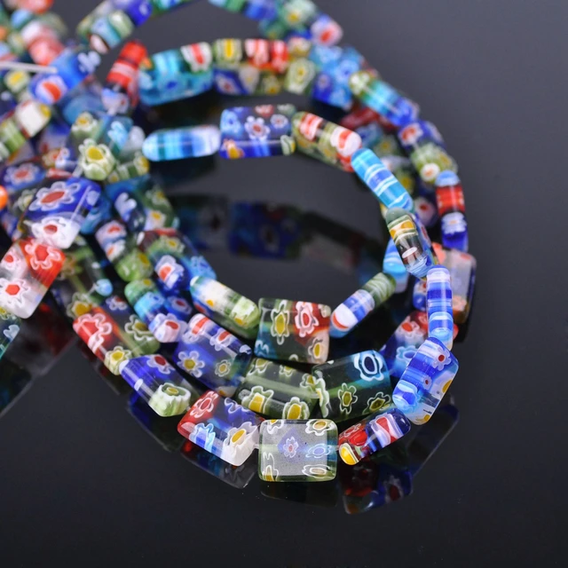 8mm Multicolor Millefiori Flower Patterns Lampwork Glass Beads Oblate Loose  Spacer Beads For Jewelry Making Fashion Beacelet - AliExpress