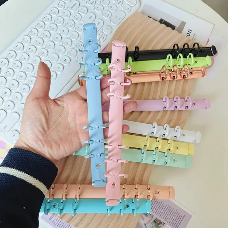 Candy-colored Metal Loose-leaf Iron Clip Macaroon 6-hole Binder A5 Binder Loose-leaf Clips Notebook Rings binder clips metal clamp clips paper binders