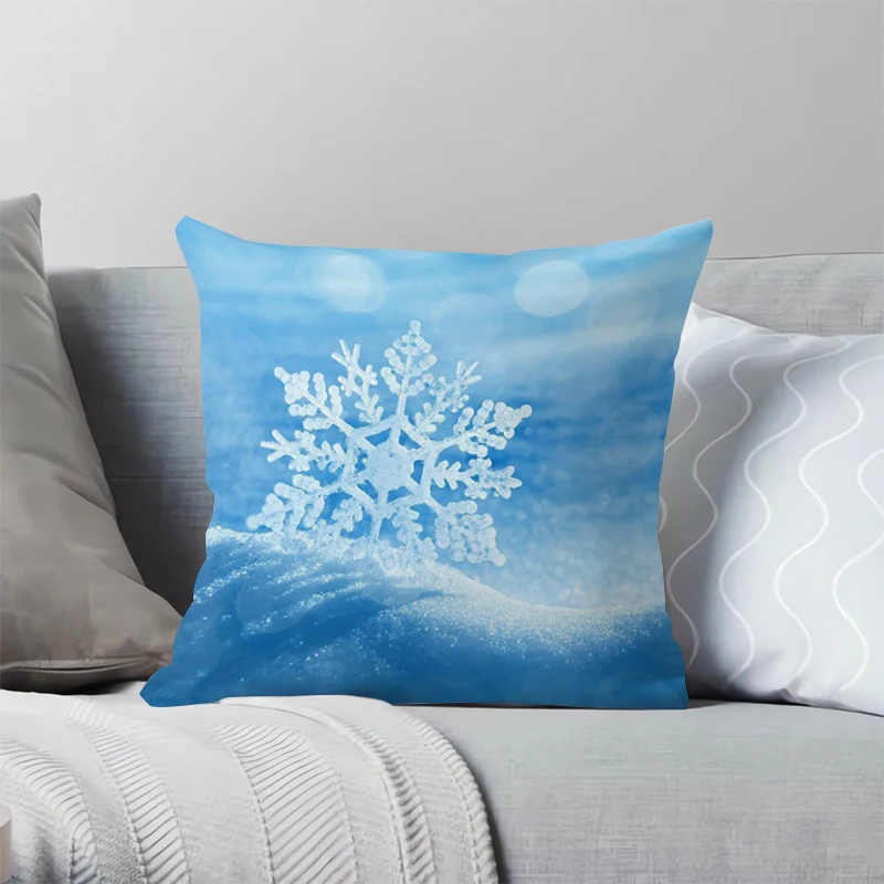 

Real Snowflakes Pillow Cases for Bed Pillowcase 45*45 Duplex Printing Sofa Cushion Cover 45x45cm Decorative Pillowcases 40x40