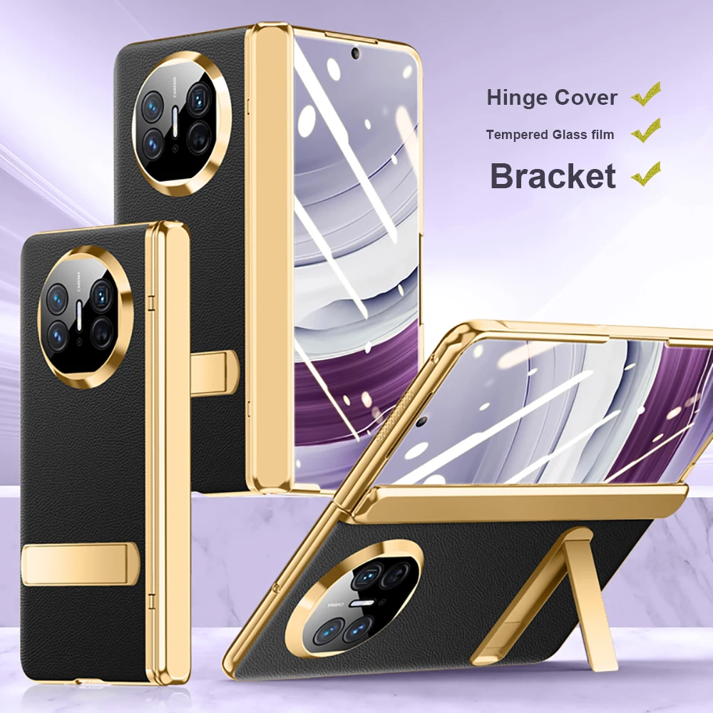 

Защитный кожаный чехол для Huawei Mate X3 X 3, с гальваническим покрытием