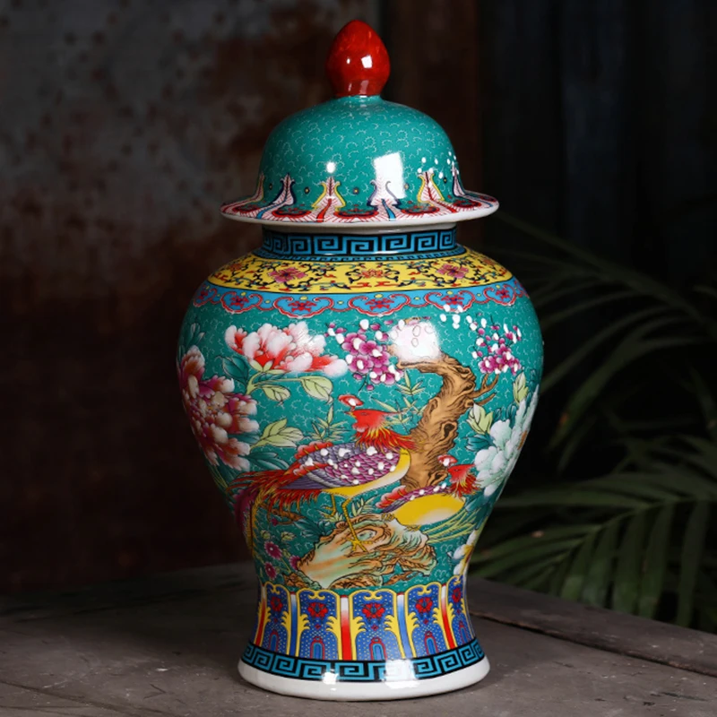 Golden Ceramic Vases For Decor Storage Tank Temple Jar With Lid Jingdezhen Ginger Jar Under 50 4