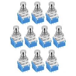 DaierTek Premium Guitar Pedal Footswitch Set - 10 Enhanced True Bypass Stomp Buttons with Solder Lugs (PBS-24-302-10PCS)