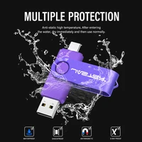 TYPE-C Free Custom Logo  USB Flash Drive Pen Drive 128GB 64GB 32GB 16GB External Storage Frosted Double Application Memory Stick 5