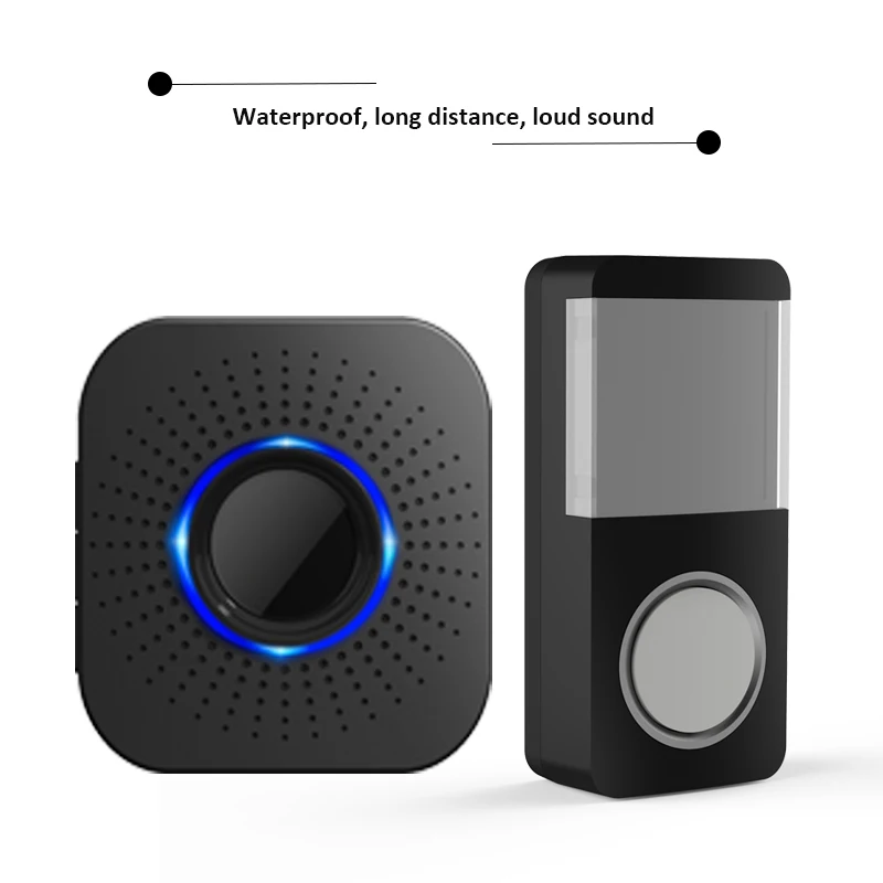 

200m Wireless Long Distance Welcome Doorbell 58Melodies Self-Power Home Security Alarm Button Door Ring EU/US/UK Plug Optional
