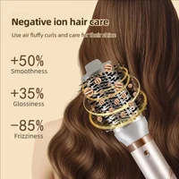 Sèche-cheveux 5 en 1, brosse sans balais, haute vitesse, avec diffuseur, sèche-cheveux ionique, peigne de coiffure à Air chaud, bigoudi automatique 4