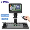1600X Digital Microscope 12MP Electronic Video Microscopes 7 Inch IPS Screen Soldering Microscope with 28 LEDs with Windows/Mac 1