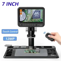 1600X Digital Microscope 12MP Electronic Video Microscopes 7 Inch IPS Screen Soldering Microscope with 28 LEDs with Windows/Mac 1