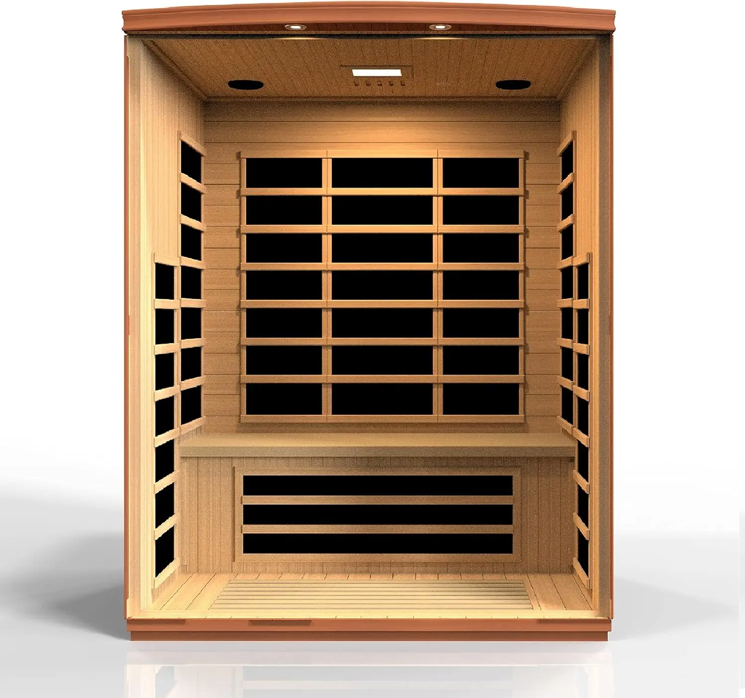 Indoor Sauna Room with Tempered Glass, Dynamic Lugano 3-Person Low EMF (Under 8MG) FAR Infrared Sauna (Canadian Hemlock) 4