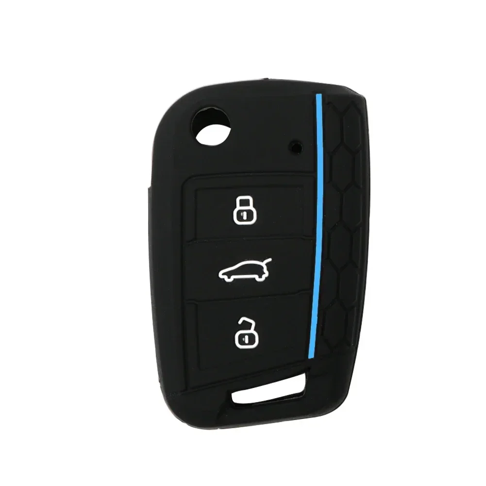 3 Button Car Key Cover Silicone Case For VW Golf 7 GTI POLO T-Roc T-Cross Touran Skoda Tiguan Octavia Kodiaq Rapid Fabia Seat key case cover key case car key shell