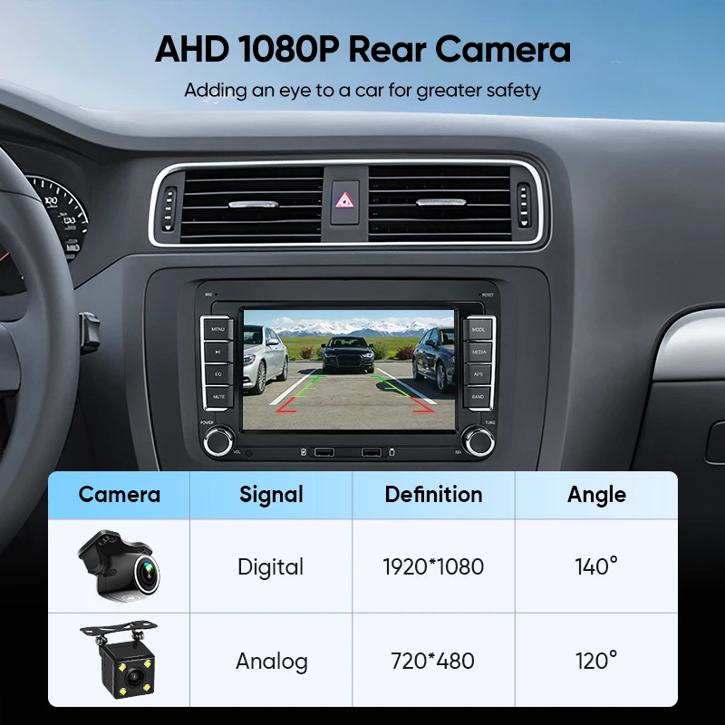 AINAVI Reproductor Multimedia para Auto MP5 de 7 Pulgadas con CarPlay y Android Auto para VW POLO GOLF 5 6 Plus PASSAT JETTA TIGUAN TOURAN 3
