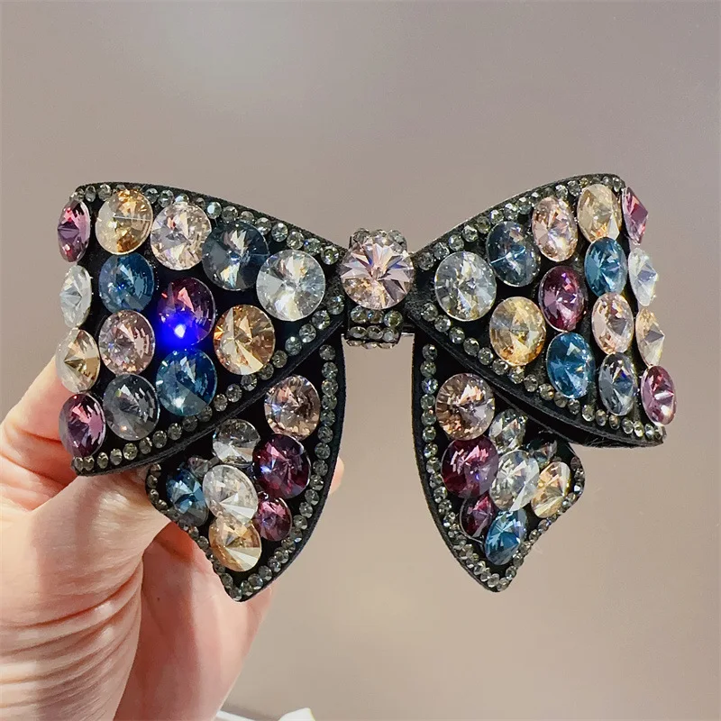 bling blin rhinestone hair combs claw clips for women retro flower barrettes ornaments ponytail holder hairpins hair accessories Butterfly Rhinestone Hair Claw For Women Fashion Alloy Ponytail Rhinestone Hairpin Retro Headwear Hair Accessories