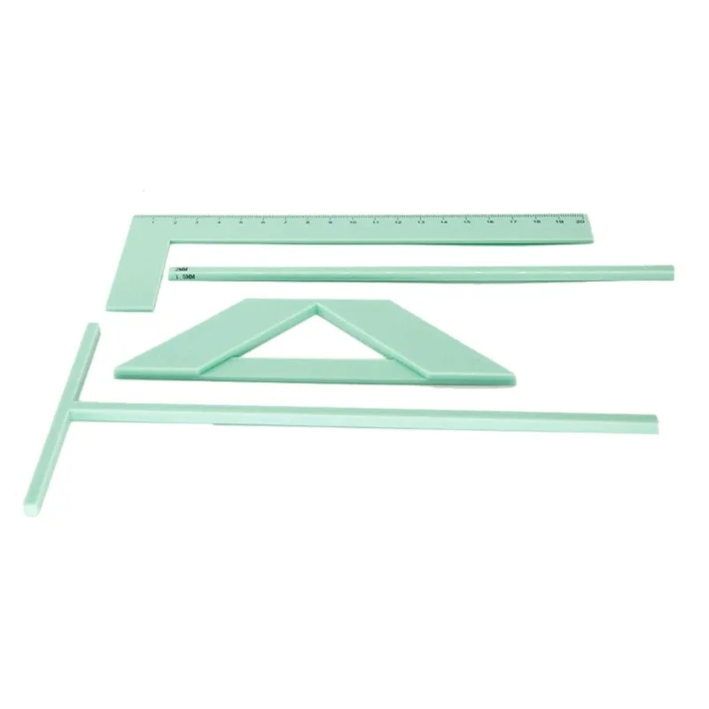 Bookbinding Ruler L-Shaped Ruler, T-Shaped Ruler, Spacing Guide, Corner Cutting Square Set for Scrapbooking Album Making