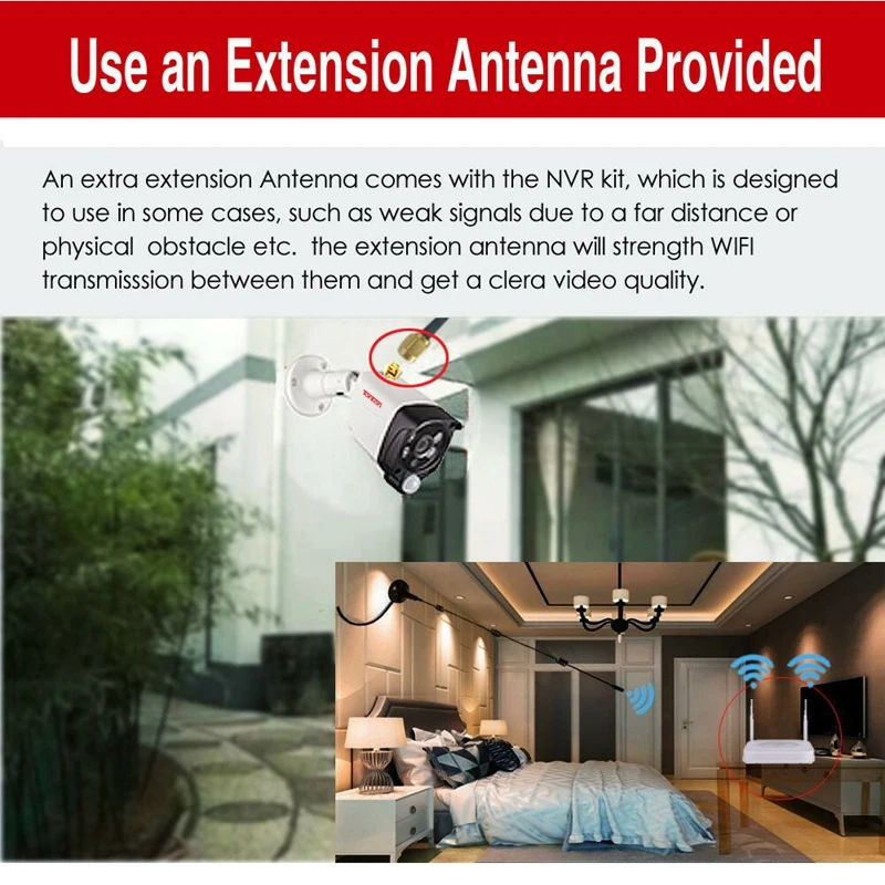 

ABGZ-2X 7Dbi 2.4G/5G/5.8G Wifi Antenna Booster Aerial Extension Cable Wireless For IP Cam