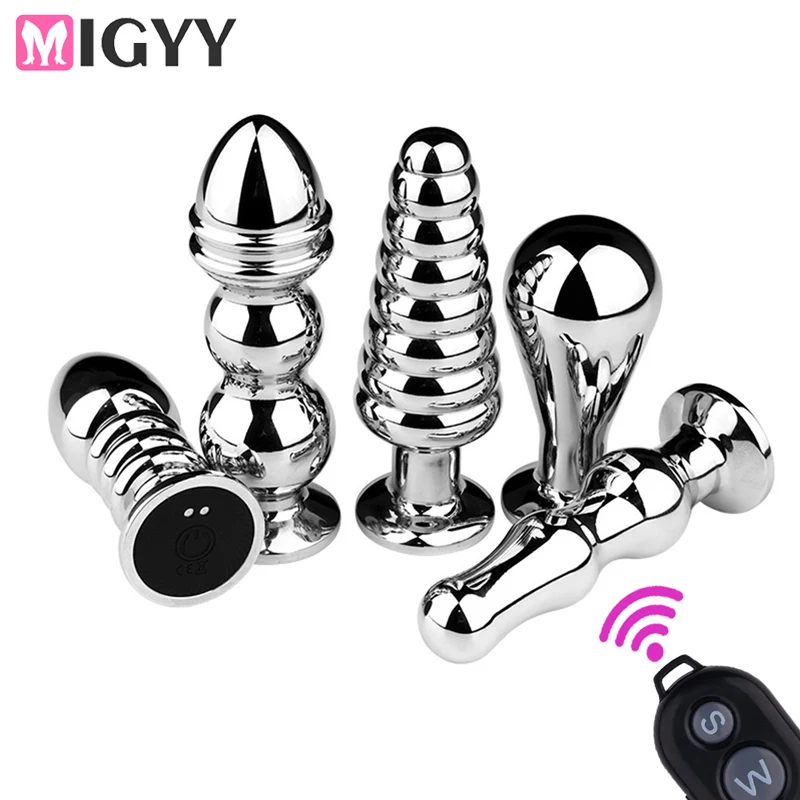 Plug anal vibrant en métal avec télécommande pour analsex_voghion.com
