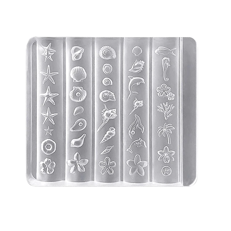 1 Stück 3D Lilie Blume Muschel Muschel Koralle Seestern Acryl Nagelform Nageldekorationen DIY Silikon Maniküre Form Nail Art Form – Detail 7
