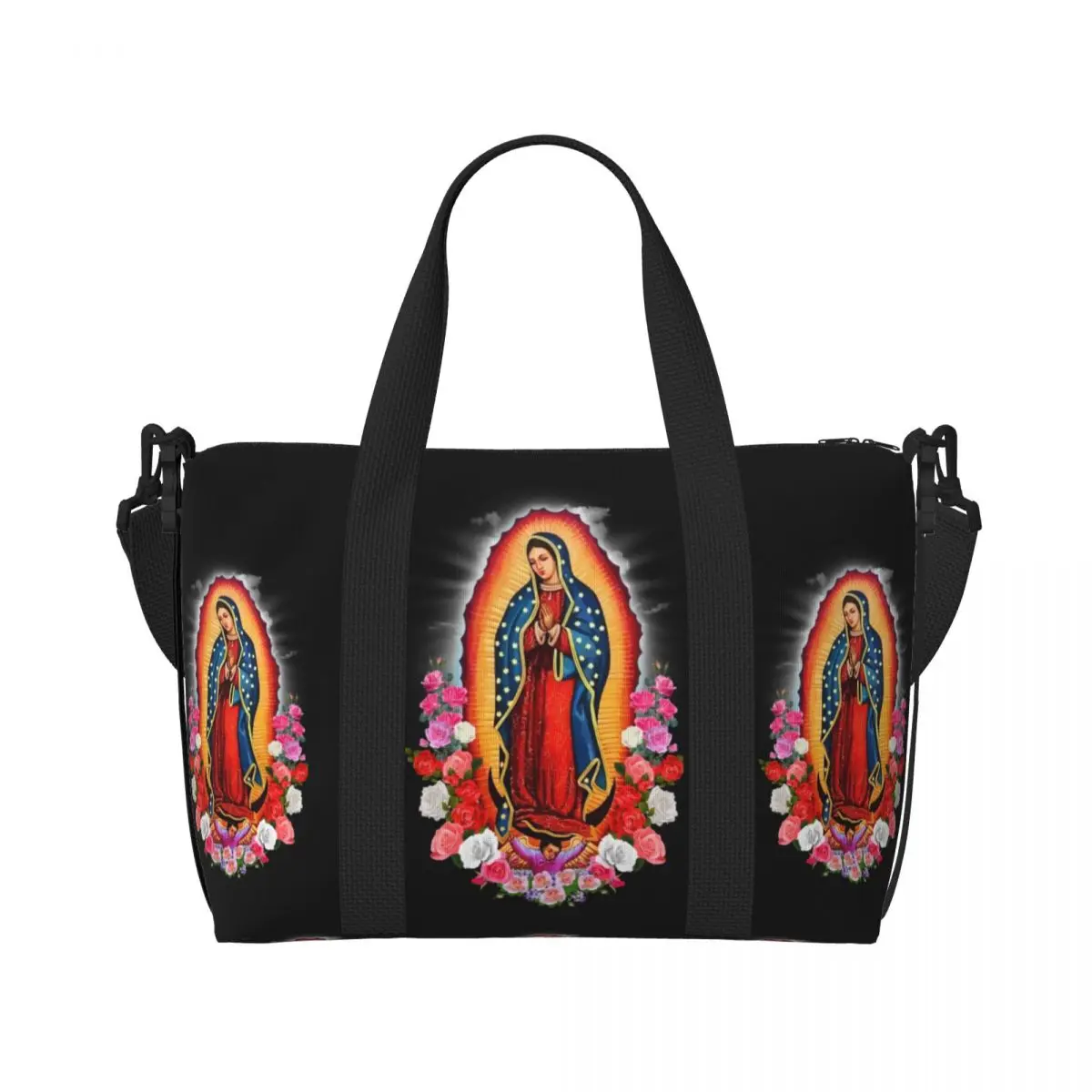 Virgin Mary Of Guadalupe Tote Bag Women Big Capacity Mexico Catholic Saint Beach Gym Travel Bags
