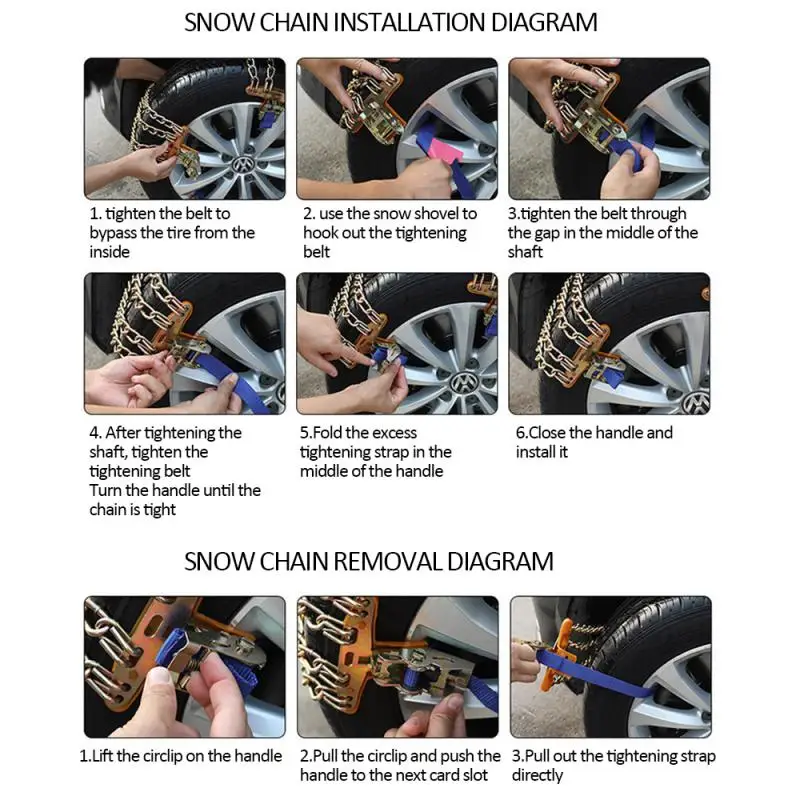 Car Anti-skid Snow Chain Top Quality Wear-resistant Steel Chain Anti-skid For Automobile Tire Emergency