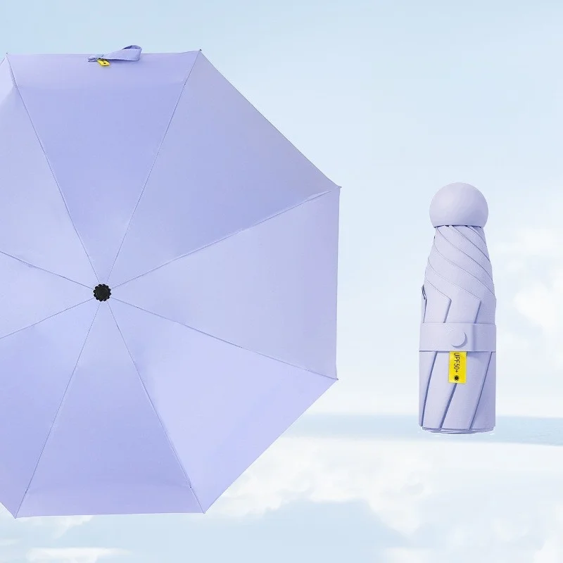 Ultra-light 5-fold umbrella vinyl 8-bone parasol protection against ultraviolet sun umbrella rain dual-purpose folding pocket